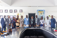 Telecel Ghana delegation with new KNUST Vice-Chancellor Professor Christian Agyare