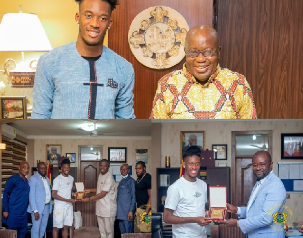 Hudson-Odoi met with former President Akufo-Addo and Kurt Okraku in 2021