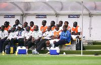 The bench of the Black Stars during the game