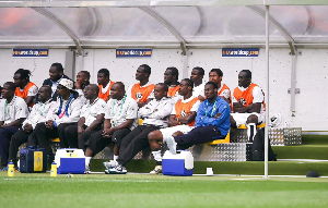 The bench of the Black Stars during the game