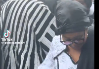 Lordina Mahama walking towards her vehicle