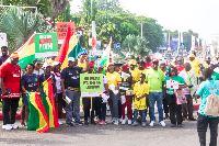 A group photograph during an awareness campaign in Accra on November 23, 2024