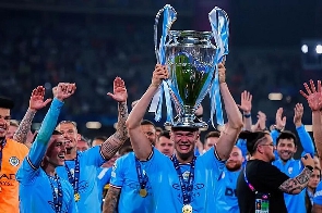 Manchester City celebrate 2023 UCL truimph