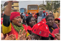 Some protesters at the 'Women’s Voices Matter' demonstration in Accra