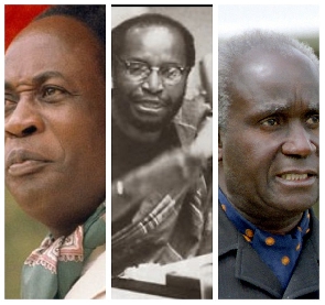 Kwame Nkrumah, Simon Kapwepwe and Dr. Kenneth David Kaunda
