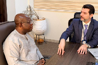 Professor Michael Kpessa-Whyte (L) and Dr Adrian Alter (R) during the visit