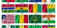 File photo of West African flags