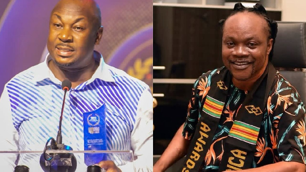Bright Kankam Boadu (L) warns against Daddy Lumba (R) tribute songs