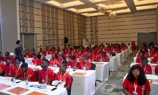 A group of students during the training