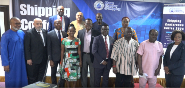 Deputy Minister of Transport, Fredrick Obeng-Adom with Members of Ghana Chamber of Shipping