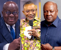 Owusu Bempah (M) says he changed the 2020 election results to favor Akufo-Addo (L)