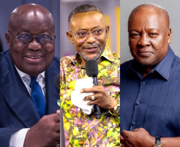 Owusu Bempah (M) says he changed the 2020 election results to favor Akufo-Addo (L)