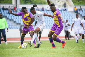 Medeama captain Vincent Atinga in action against Remo Stars