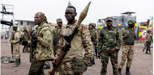 Members of the M23 rebel group in Goma, North Kivu province, on January 30, 2025