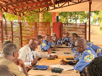 Minister for Education Haruna Iddrisu speaking at the strategic meeting before the conference
