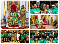 Collage of Asantehene Otumfuo Osei Tutu II, EPA Boss Prof Klutse and other EPA staff