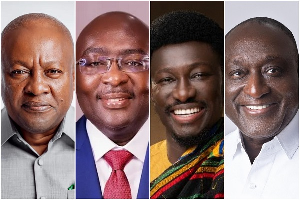 L - M: President John Dramani Mahama, Dr. Mahamudu Bawumia, Nana Kwame Bediako and Alan Kyerematen