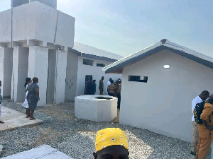Armah-Kofi Buah hands over renovated toilet facility to Eikwe community