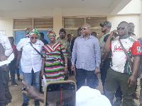 The Builsa North MP [In dark glasses] challenged his critics to provide clear criteria