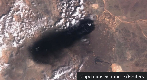 Satellite images show sites where the East-West pipeline was hit