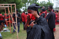 Sarah Adwoa Safo breaks down in tears at the funeral