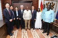 President Akufo-Addo (middle) with the Korea Eximbank delegation after the meeting