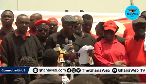 Minority Leader  Alexander Kwamina Afenyo-Markin (with a white paper) at the #SavetheJudiciaryDemo