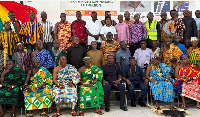 Participants of the launch pose for a photo
