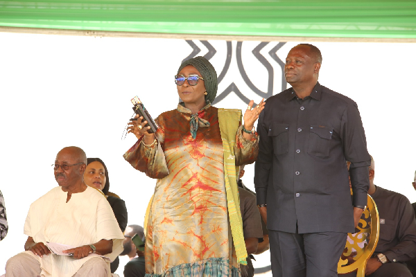 Abla Dzifa Gomashie (M) and Emmanuel Armah-Kofi Buah (R)