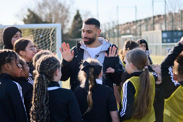 Mohammed Salah when he surprised a community girls football club