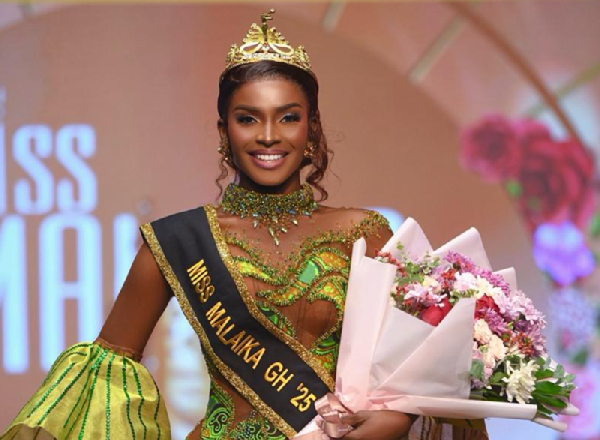 24-year-old Akosua Arhin was crowned Miss Malaika Ghana 2025