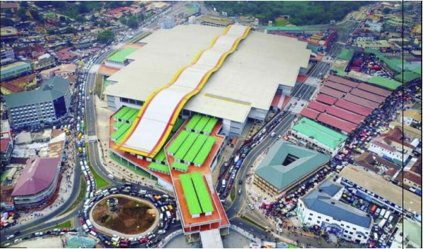 An overview of the Kejetia Market in Kumasi