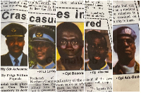 Wg Cdr Acheampong (Far L) was the main pilot of that fatal crash of March 16, 2002