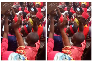 Agbogbloshie traders during the demonstration