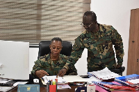 Major General Anita Asmah (seated) - photo credit: UNIC Accra