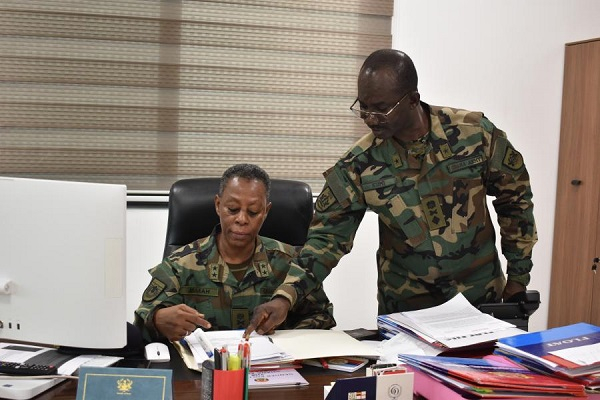 Major General Anita Asmah (seated) - photo credit: UNIC Accra