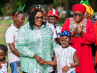 The minister with some of the children