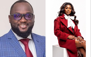 Valentino Nortey (L) has been arrested for stabbing his wife Gilda Norty (R)