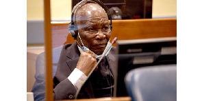Rwanda's Félicien Kabuga during his first appearance before the Mechanism for International Tribunal