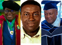 Both Nana Akufo-Addo (L) and Mahama (R) have received honorary doctorate awards as Presidents