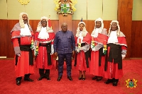 President Akufo-Addo with the 5 new court of Appeals judges