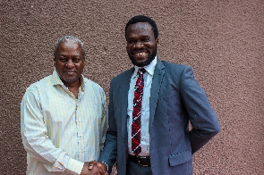 Former president, John Mahama with Dr Donald Agumenu