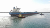 CS Salubrity being towed into Port of Takoradi