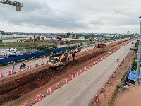 The ongoing works on the Accra-Tema Motorway