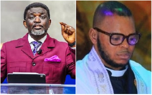 Archbishop Dr Charles Agyinasare (L) says mentoring Daniel Obinim (R) was a waste of time