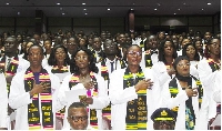 The newly qualified medical and dental practitioners at the ceremony