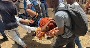 Several people were injured on voting day as protesters clashed with the police