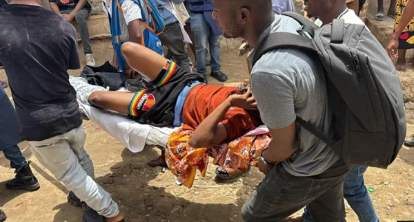 Several people were injured on voting day as protesters clashed with the police