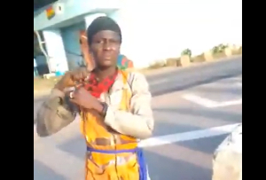 The homeless foreign national started packing his bags after he was confronted