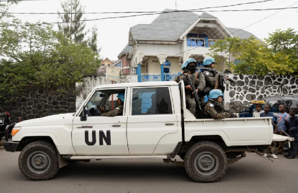 File photo of military personnel in a pickup truck